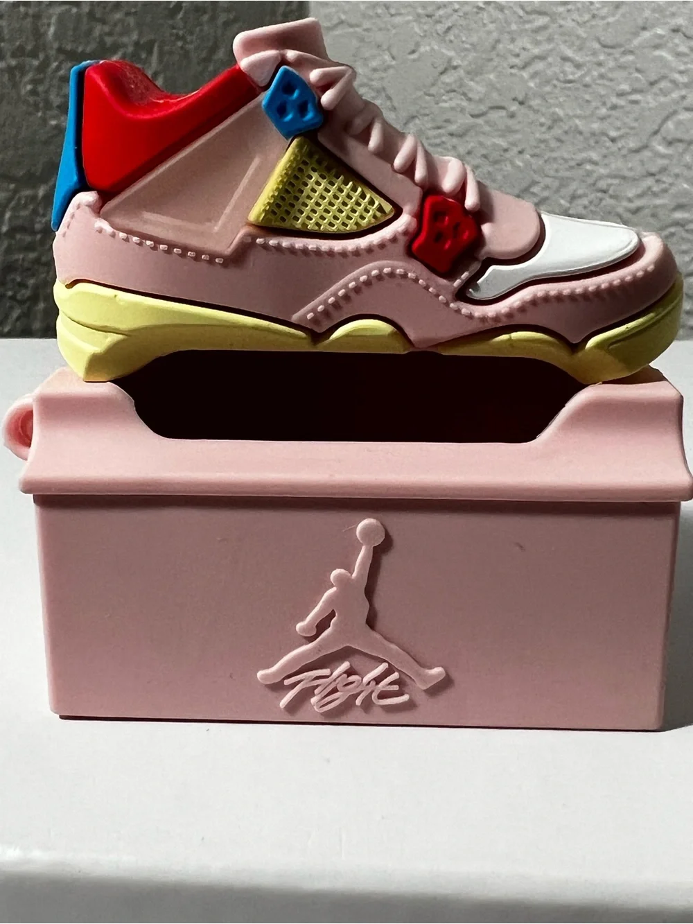 3D Air Jordan 4 Pink Sneaker AirPods Pro charging Case Cover with hook novelty